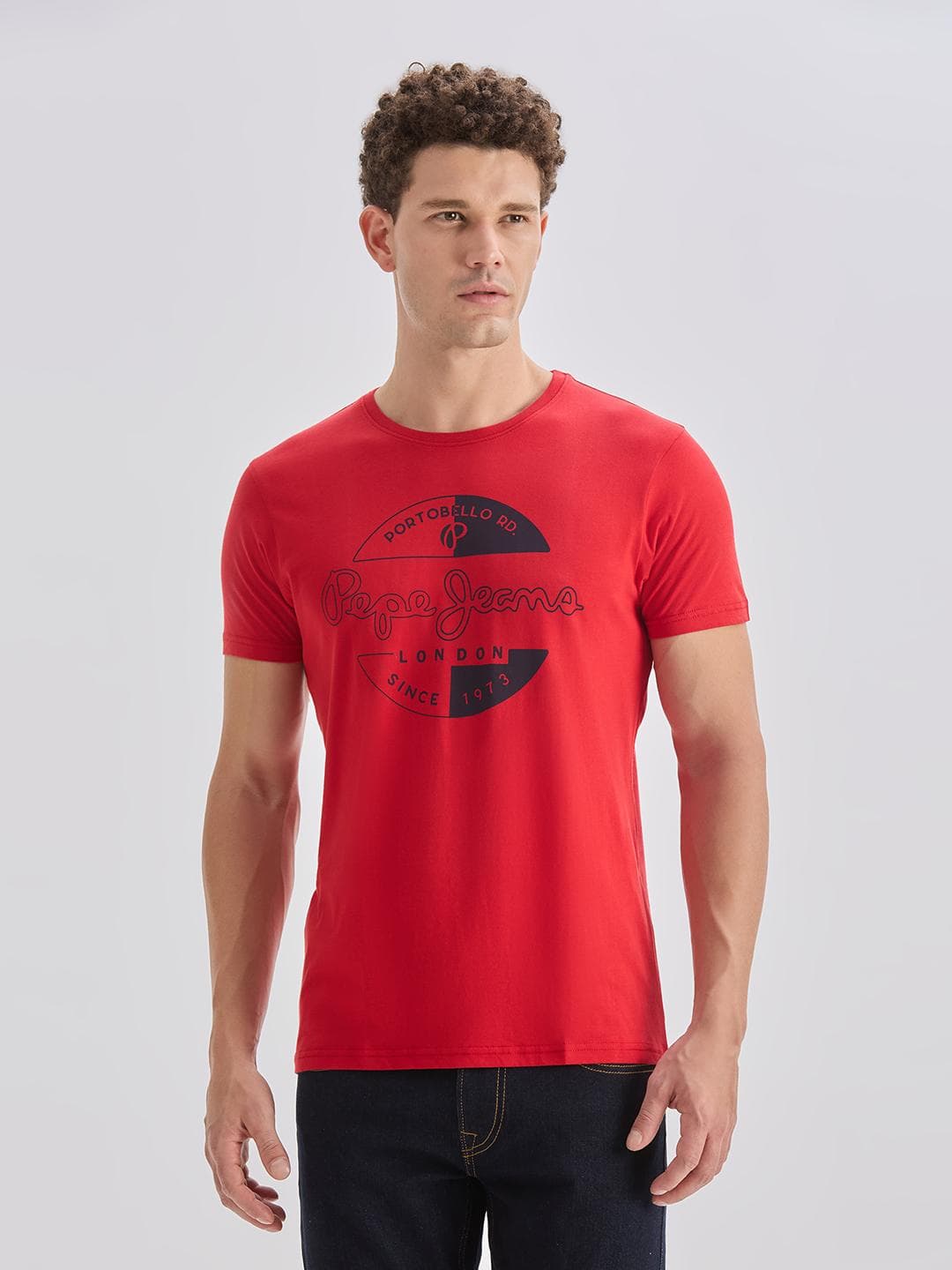 Pepe Jeans Brand Logo Printed Pure Cotton Slim Fit T Shirt
