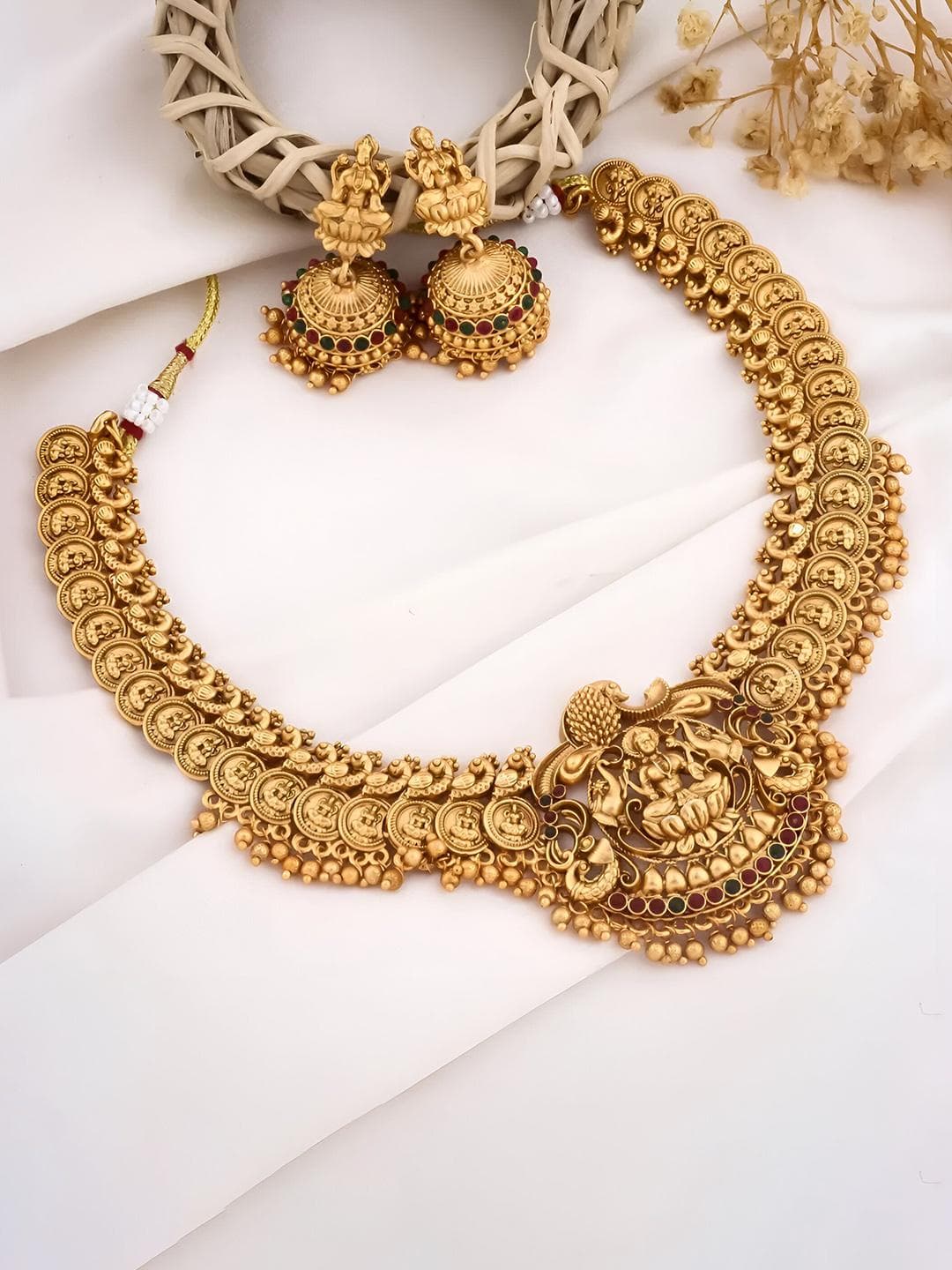Rangrozo Jewellery Gold Plated Stone Studded Jewellery Set