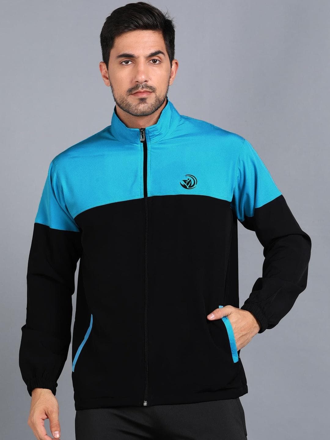 GNOCKFACE Men Brand Logo Colourblocked Lightweight Training Or Gym Sporty Jacket