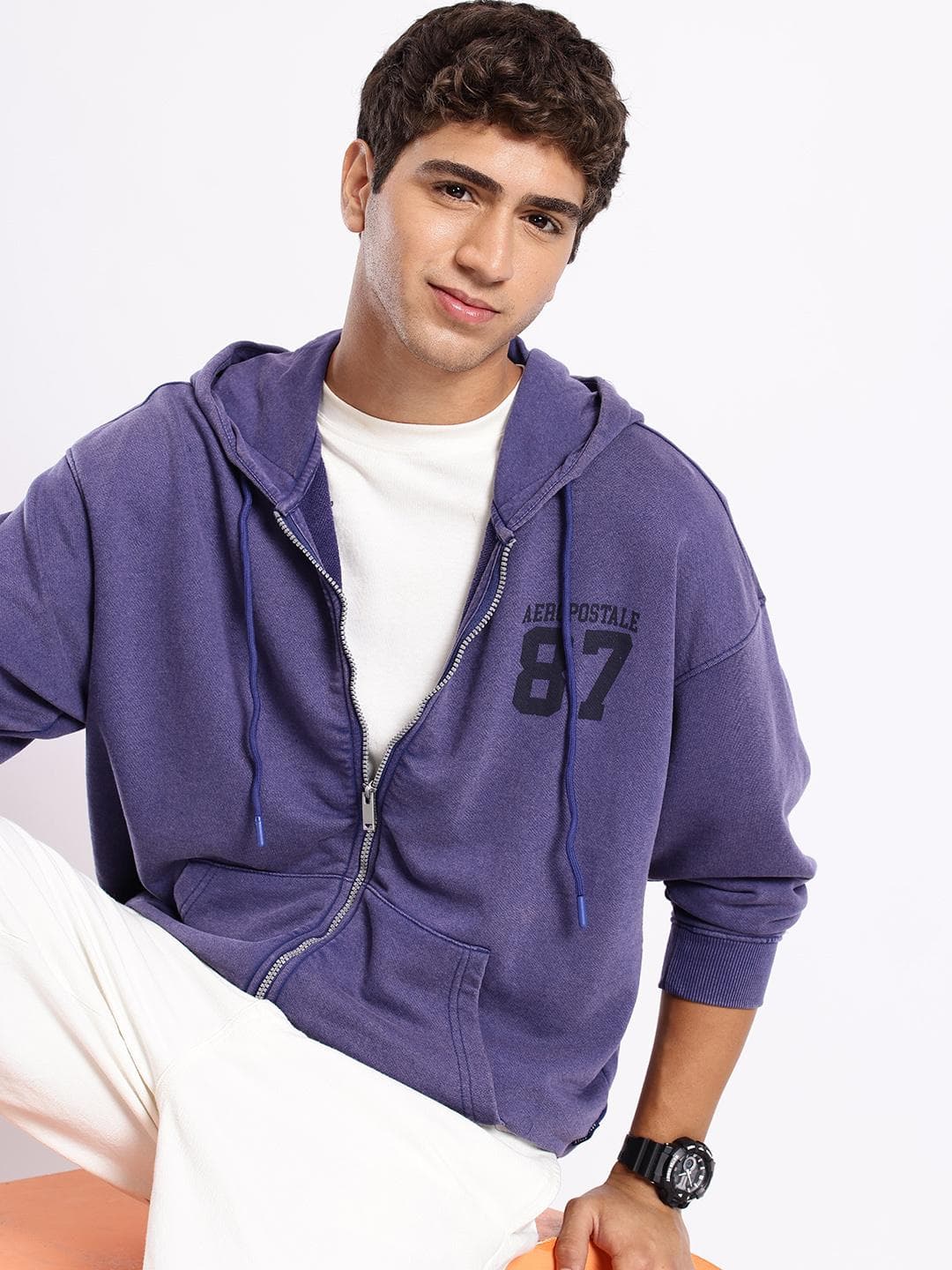Aeropostale Brand Logo Printed Hooded Sweatshirt