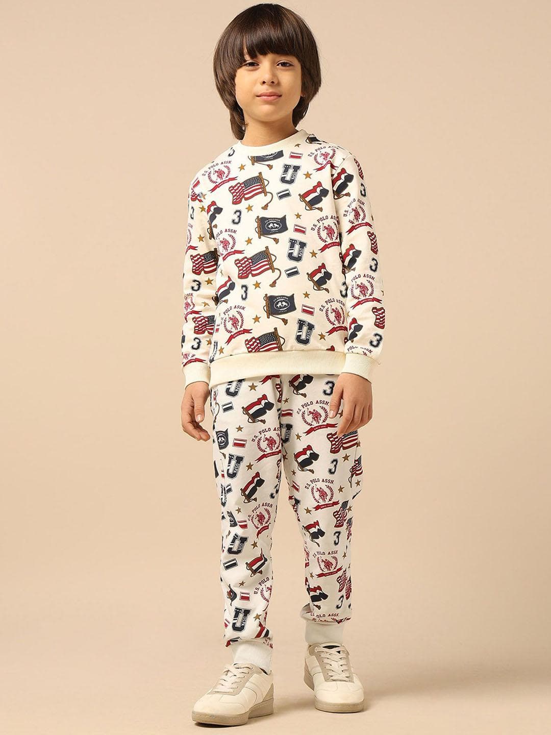 U.S. Polo Assn. Kids Boys Brand Logo Printed Regular Fit Joggers