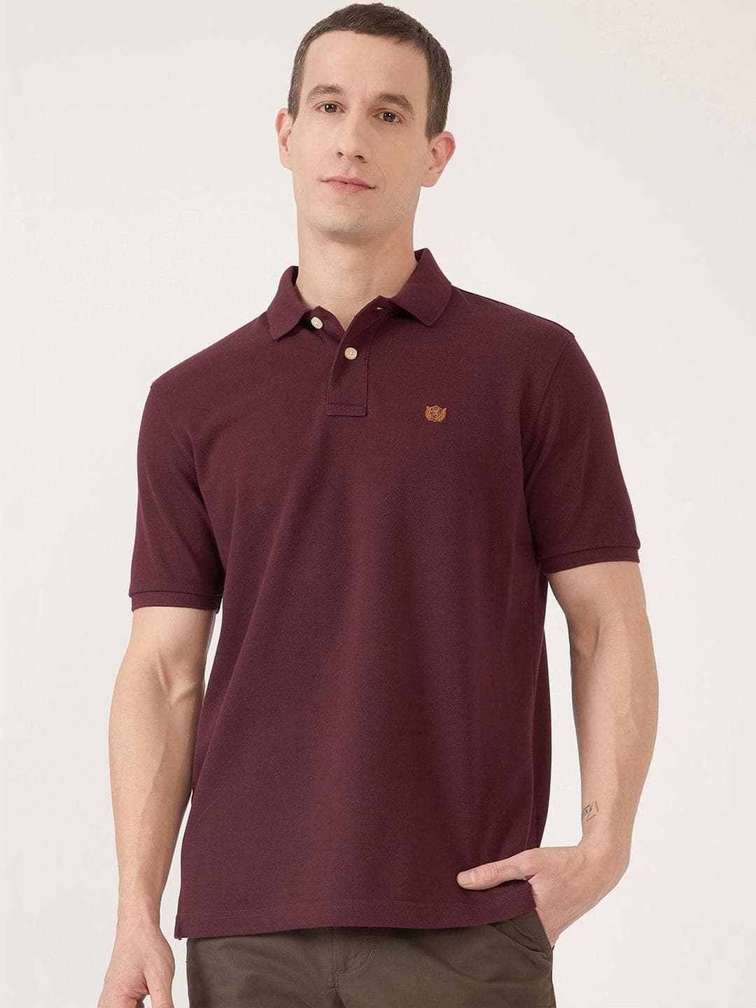 FAHRENHEIT Men Brand Logo Polo Collar T Shirt