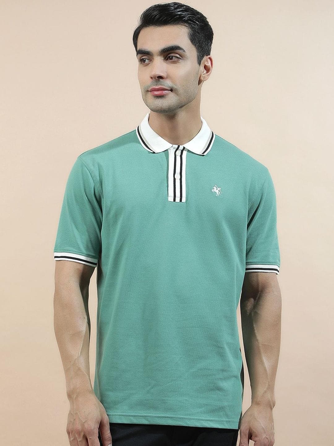 Cantabil Men Brand Logo Polo Collar Pockets T Shirt