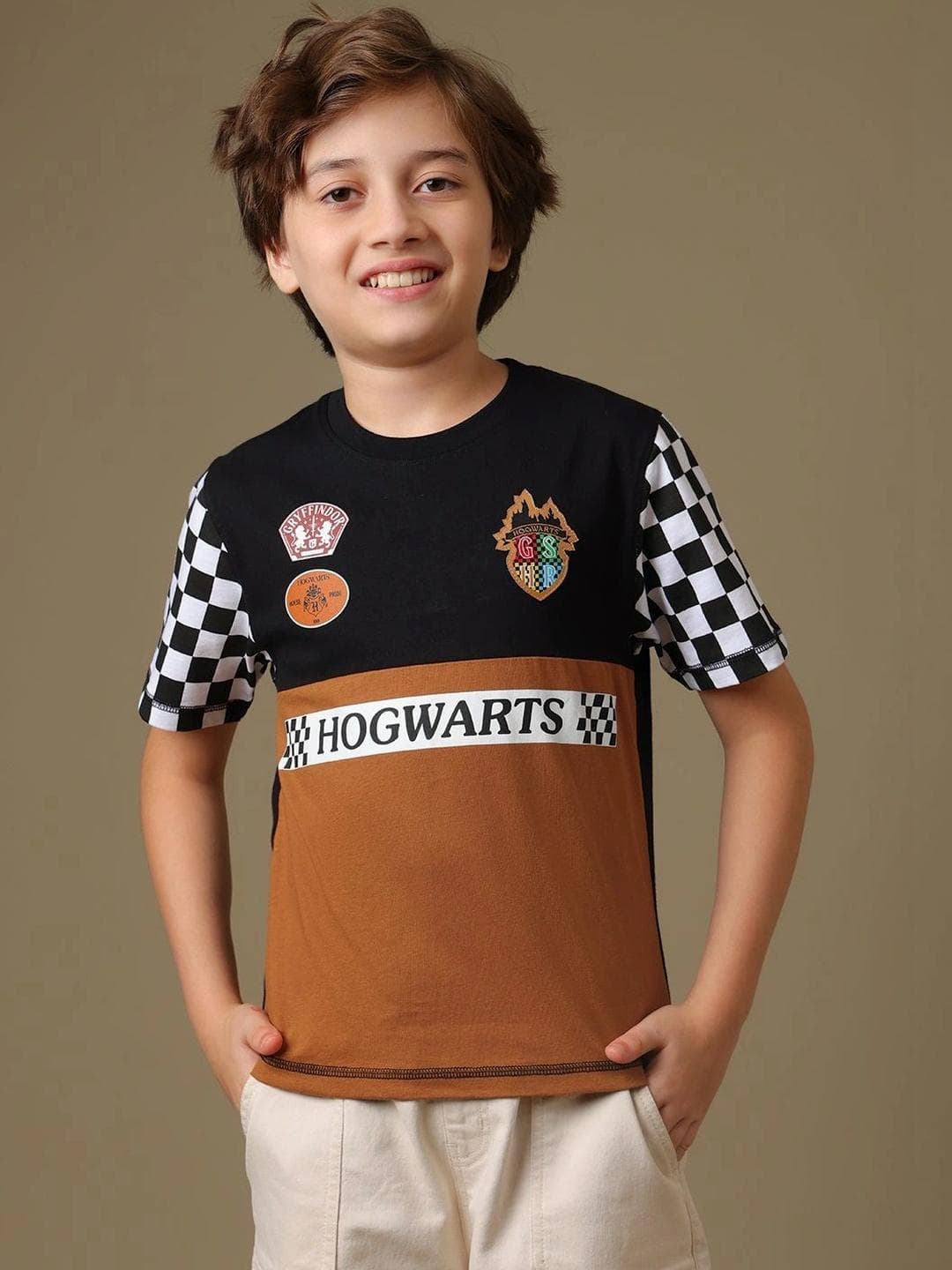 Kids Ville Boys Hogwarts Harry Potter Printed Regular Fit Tshirt