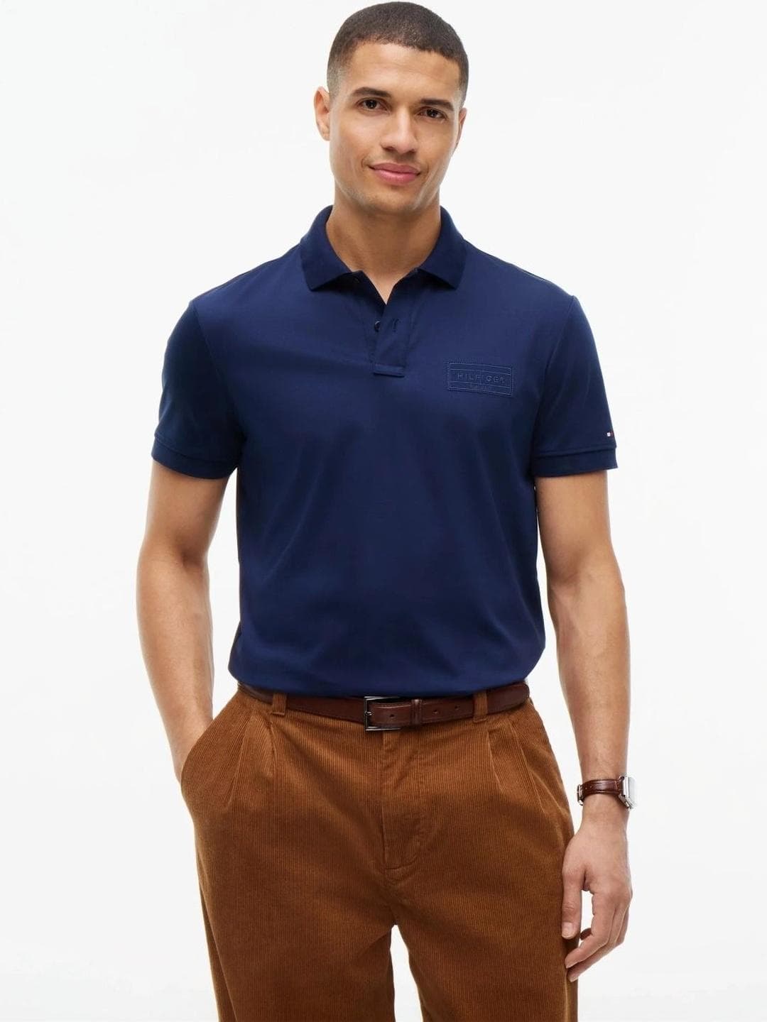 Tommy Hilfiger Men Brand Logo Polo Collar T Shirt