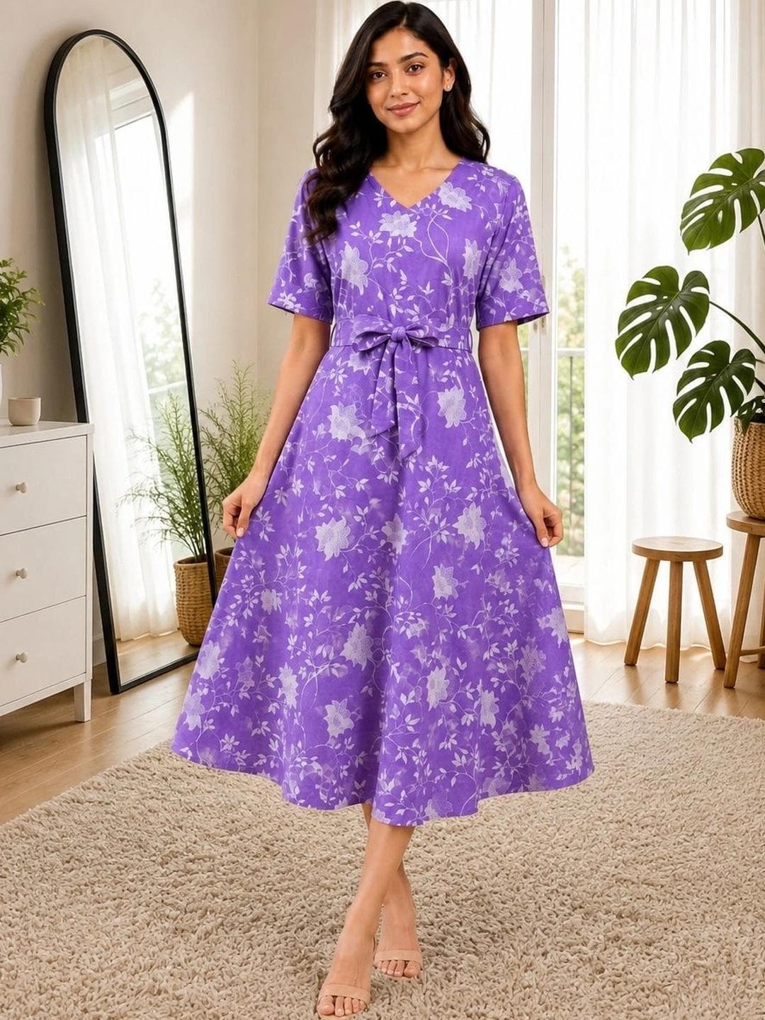 Moda Rapido Print A-Line Dress
