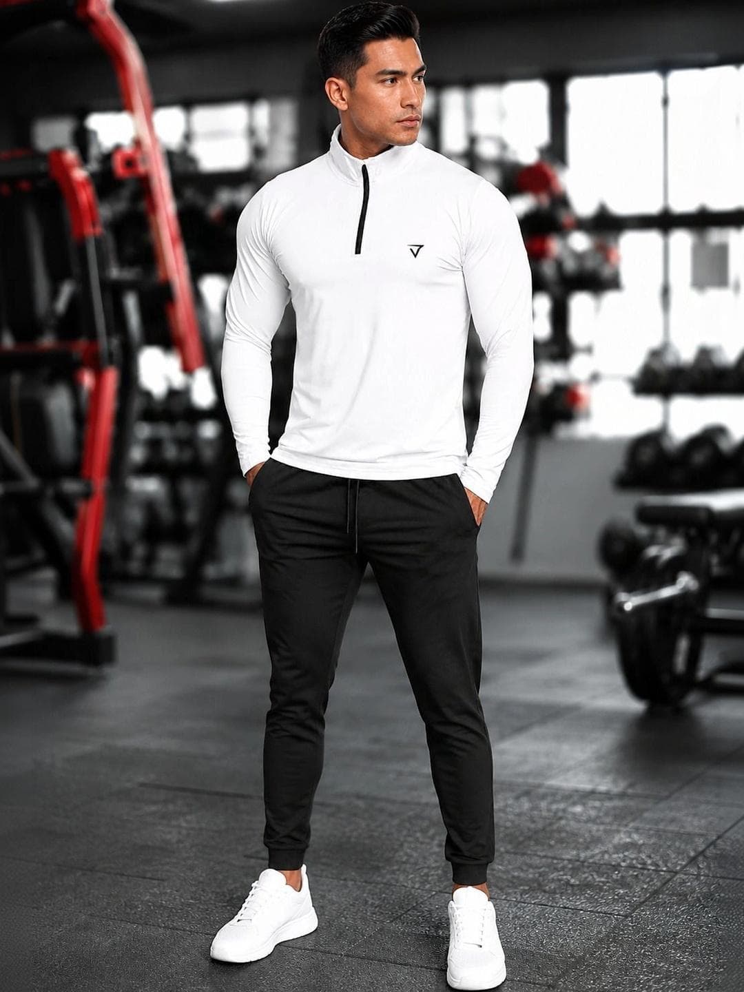 MACK JONNEY Men Brand Logo High Neck T Shirt