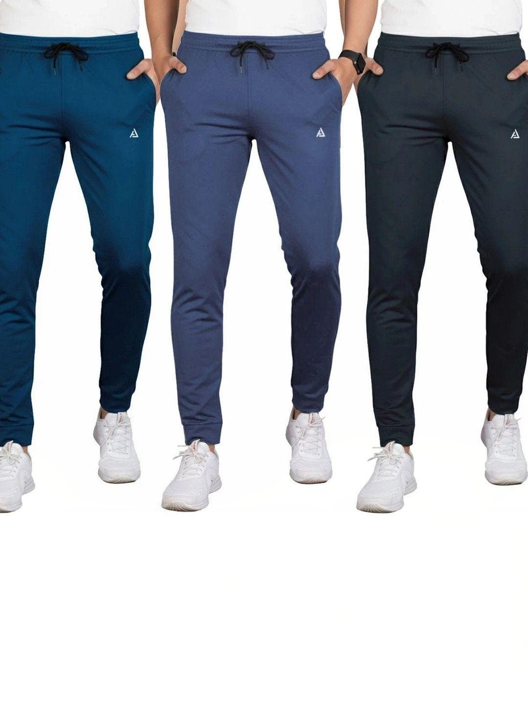 AVOLT Men Pack Of 3 Regular Fit Brand Logo Training Joggers