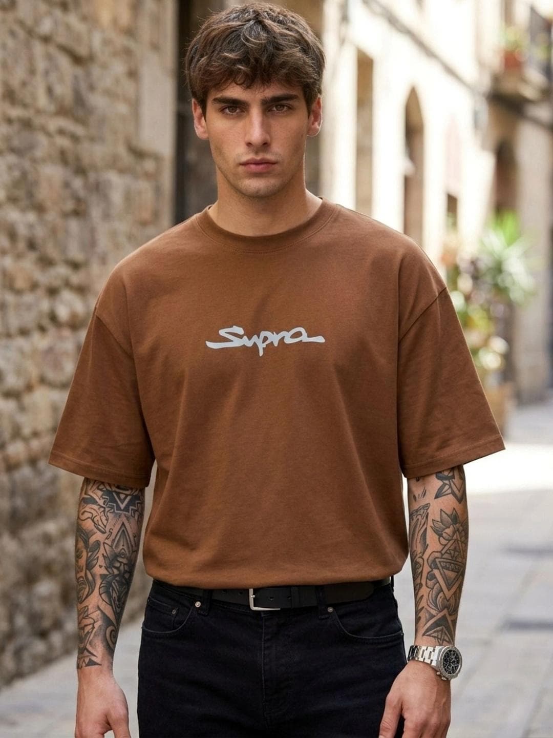 BAESD Men Brand Logo Printed T Shirt