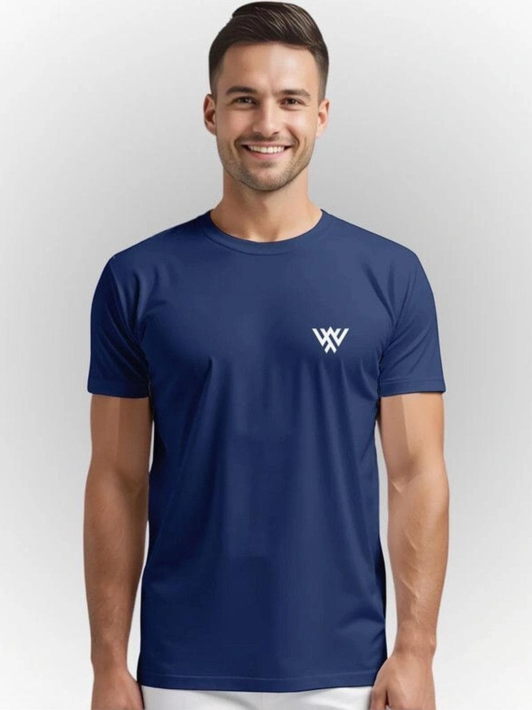 Warrior World Men Brand Logo Pure Cotton T Shirt