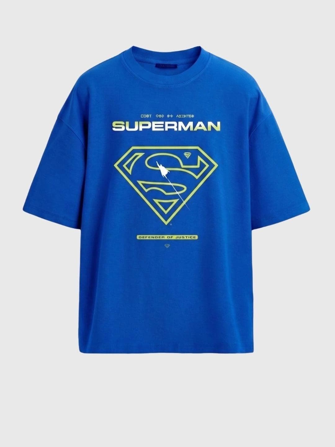 Nap Chief Kids Unisex DC Comics Superman Logo Printed Pure Cotton Oversized T Shirt