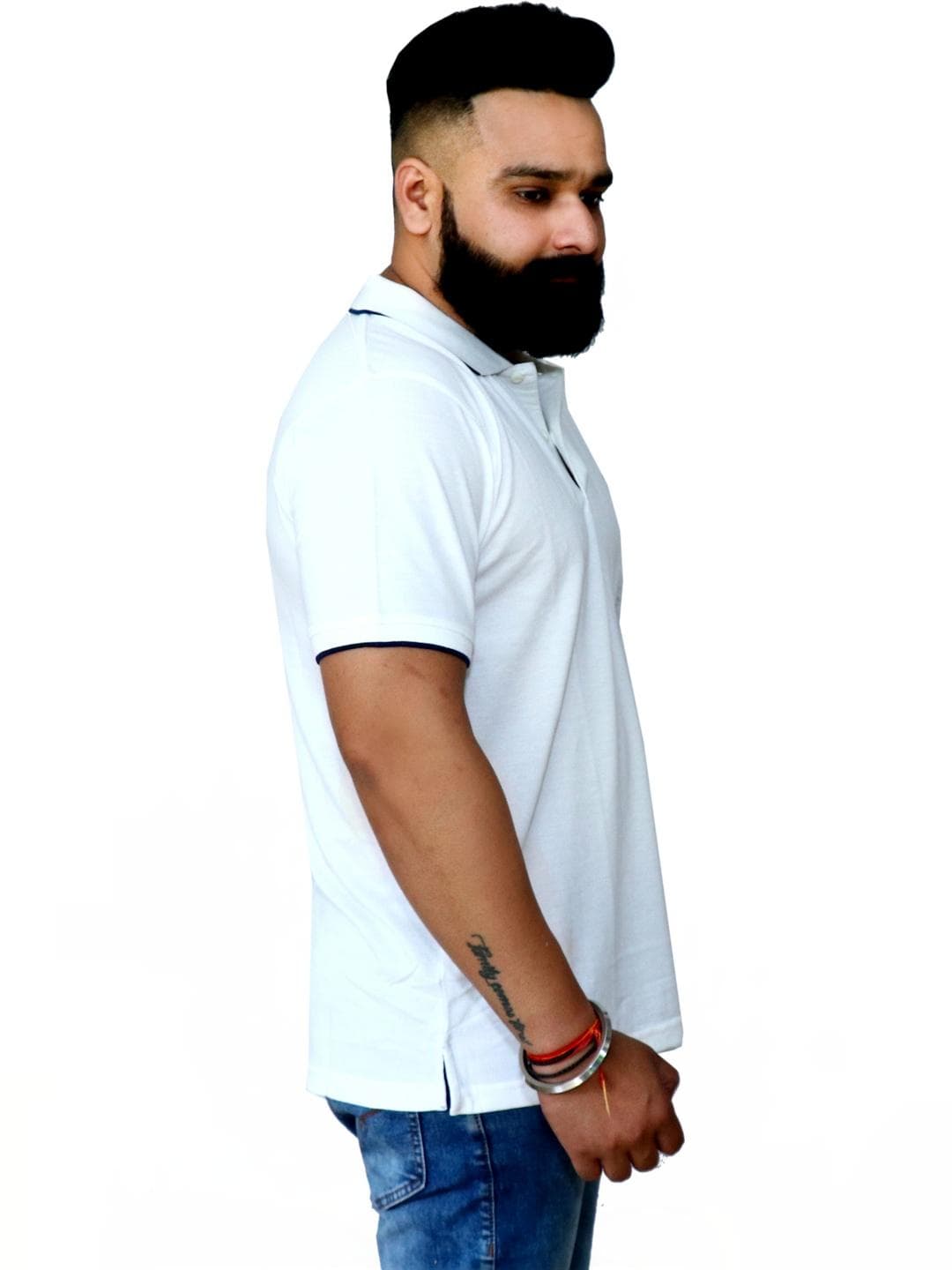 LIFE OF PARIS Men Brand Logo Polo Collar T Shirt