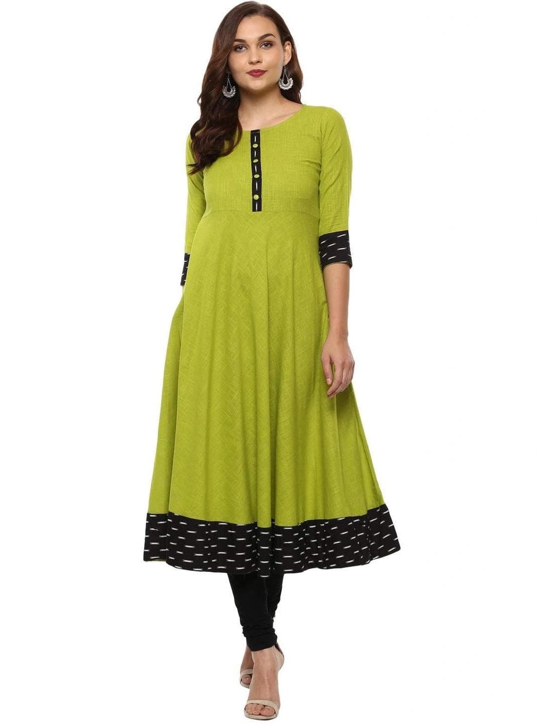 Raiyani Fashion Print Applique A-Line Maxi Dress