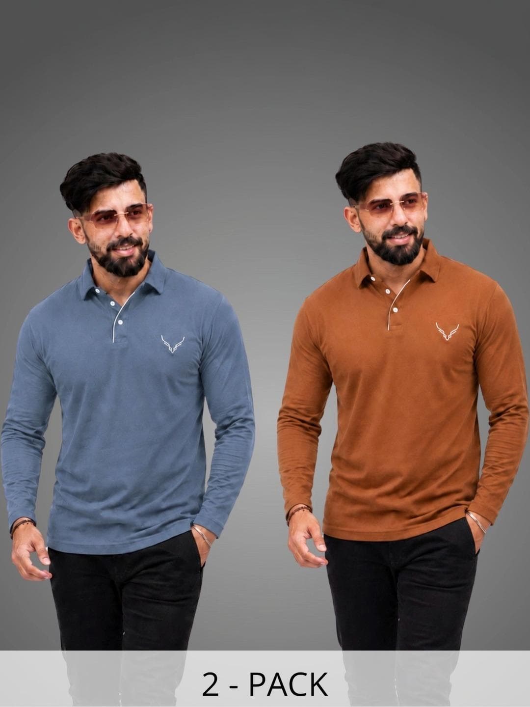 BUFFARO Men Brand Logo 2 Polo Collar T Shirt