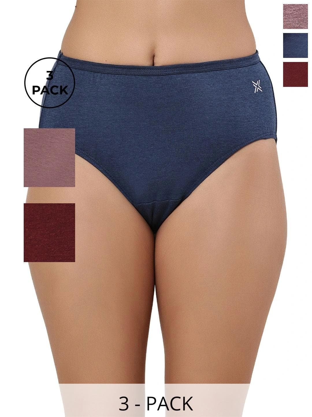 LAVOS Women Pack Of 3 Assorted Basic Briefs