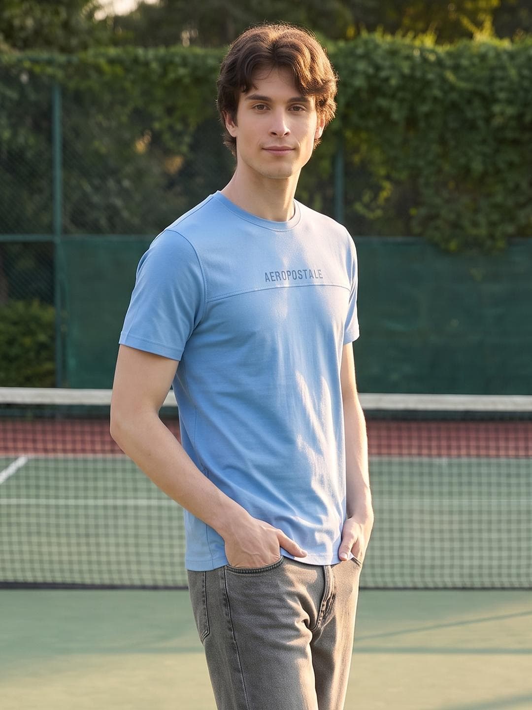 Aeropostale Brand Logo Printed Pure Cotton T Shirt