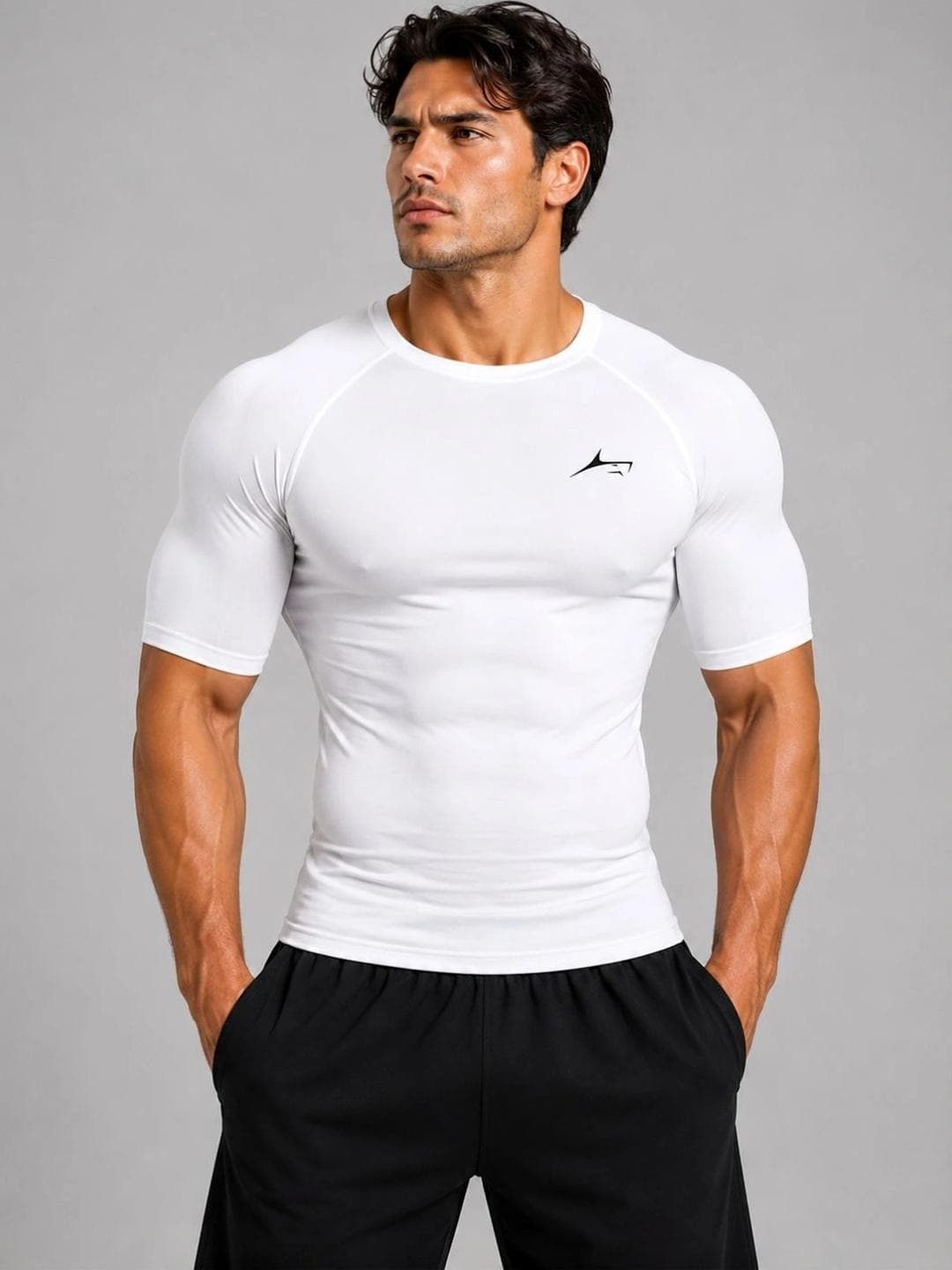 Prosharx Men Brand Logo Compression T Shirt