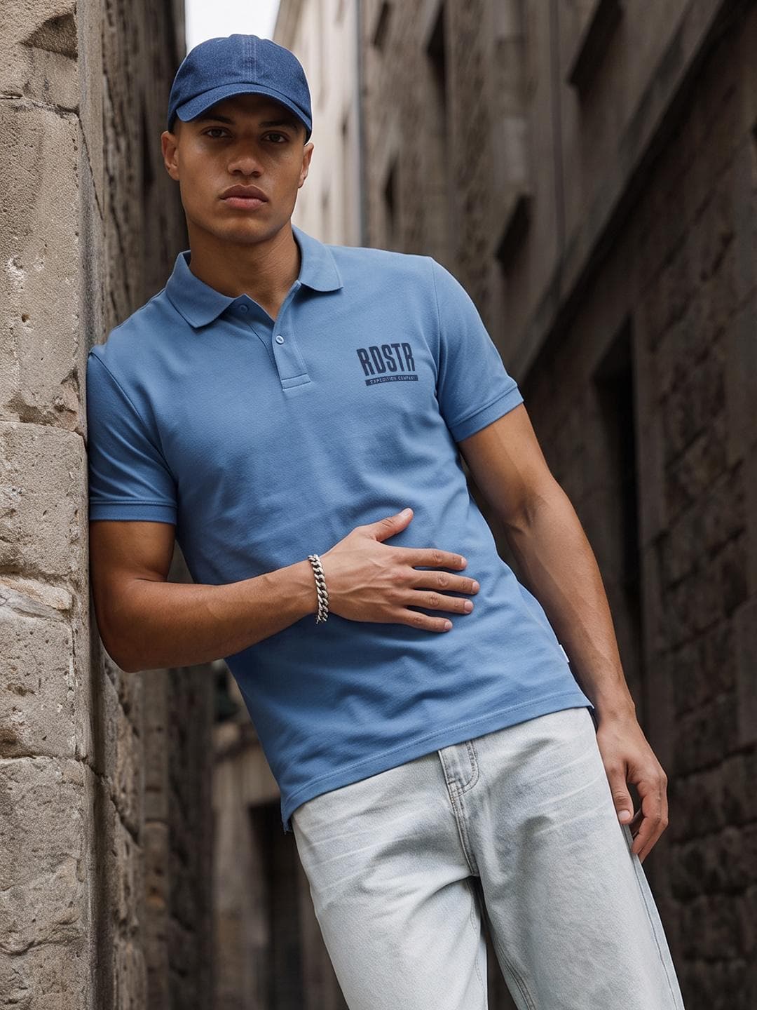 The Roadster Life Co. Brand Logo Printed Polo Collar T Shirt