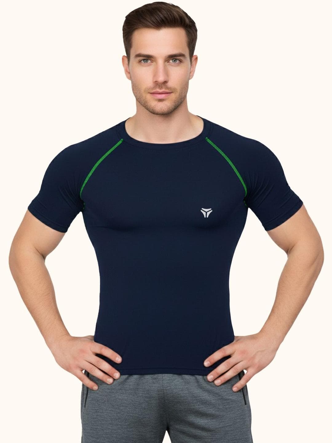 Kyk Men Brand Logo Compression T Shirt