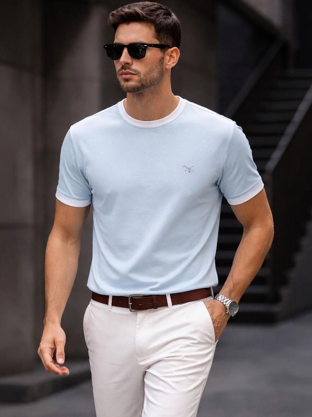 Parcel Yard Men Brand Logo T Shirt