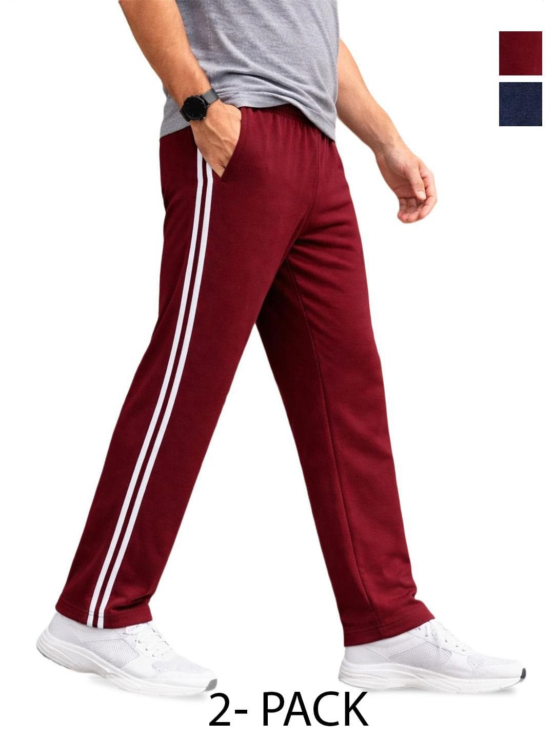 Diwazzo Men Pack Of 2 Regular Fit Brand Logo Track Pants