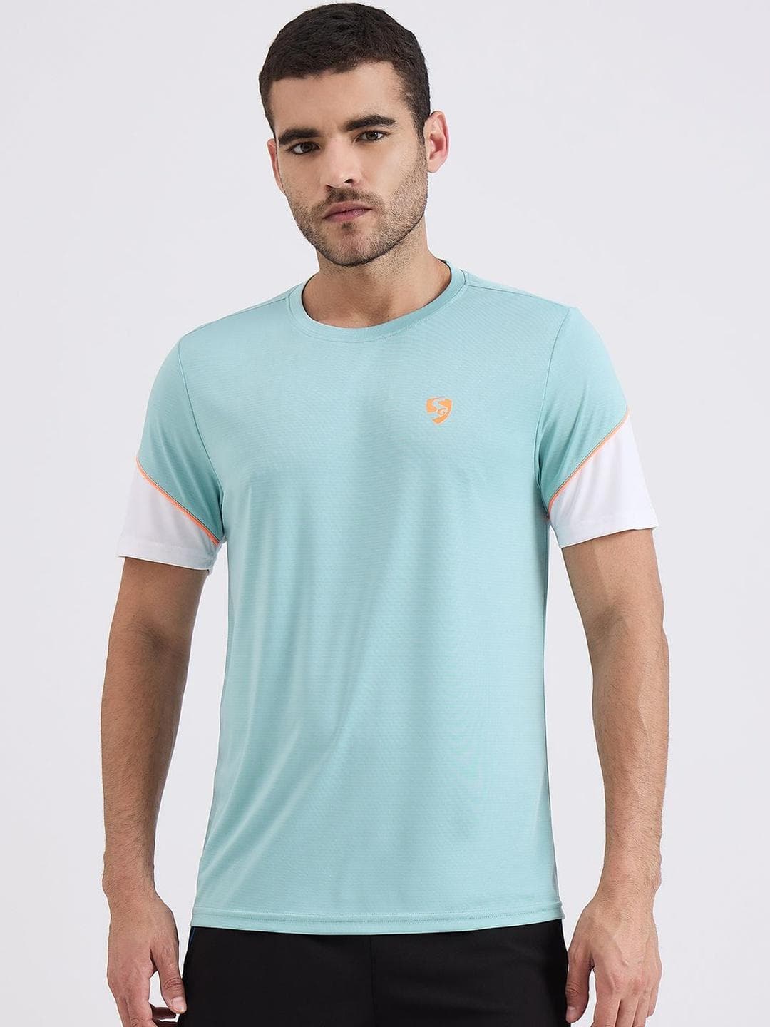 SG Men Brand Logo Colourblocked T Shirt