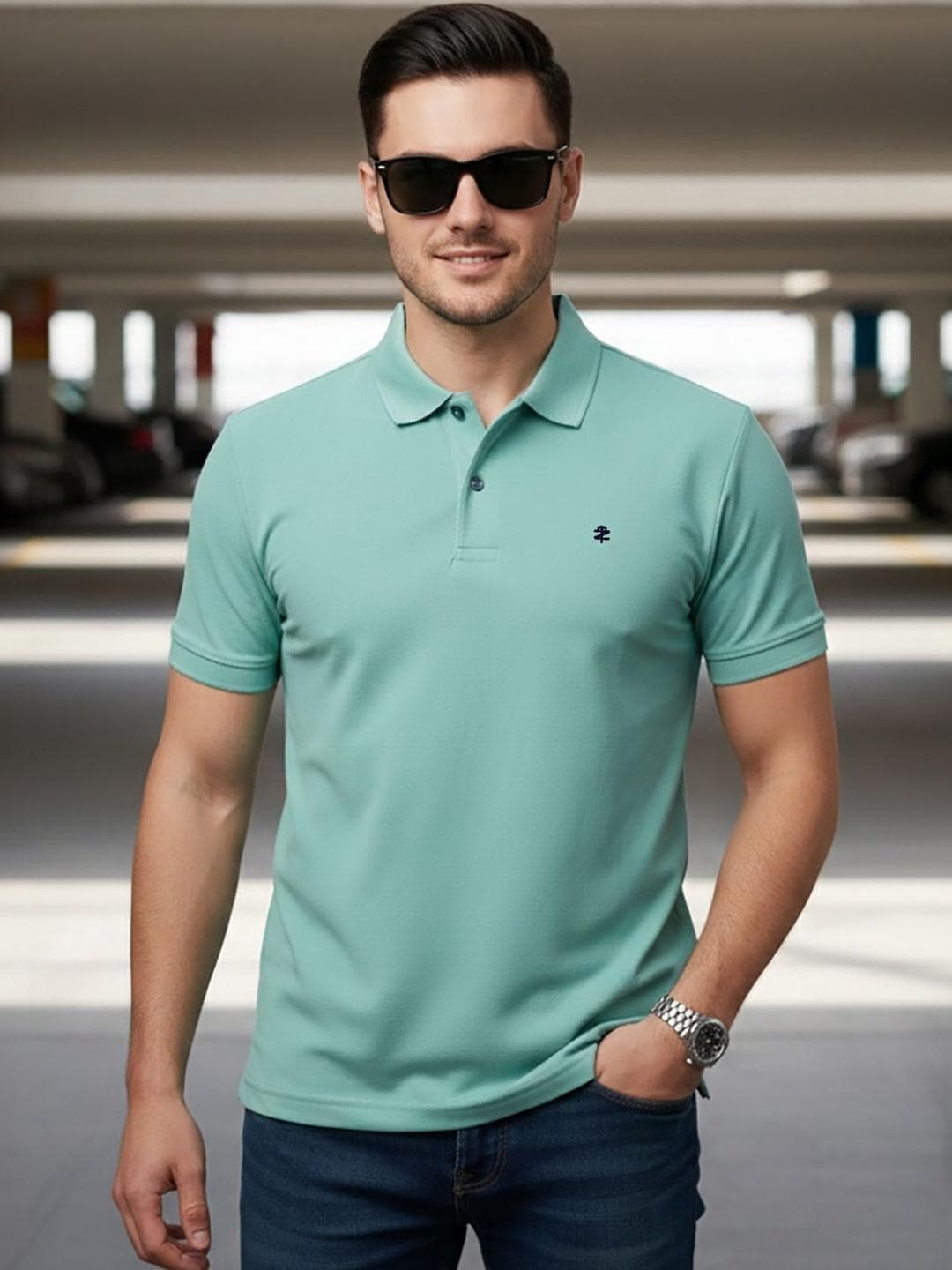 TEENZZI ACTIVE WEAR Men Brand Logo Polo Collar T Shirt