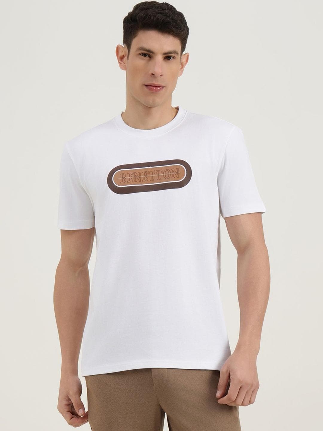 United Colors Of Benetton Oversized Relaxed Fit Round Neck Printed T Shirt