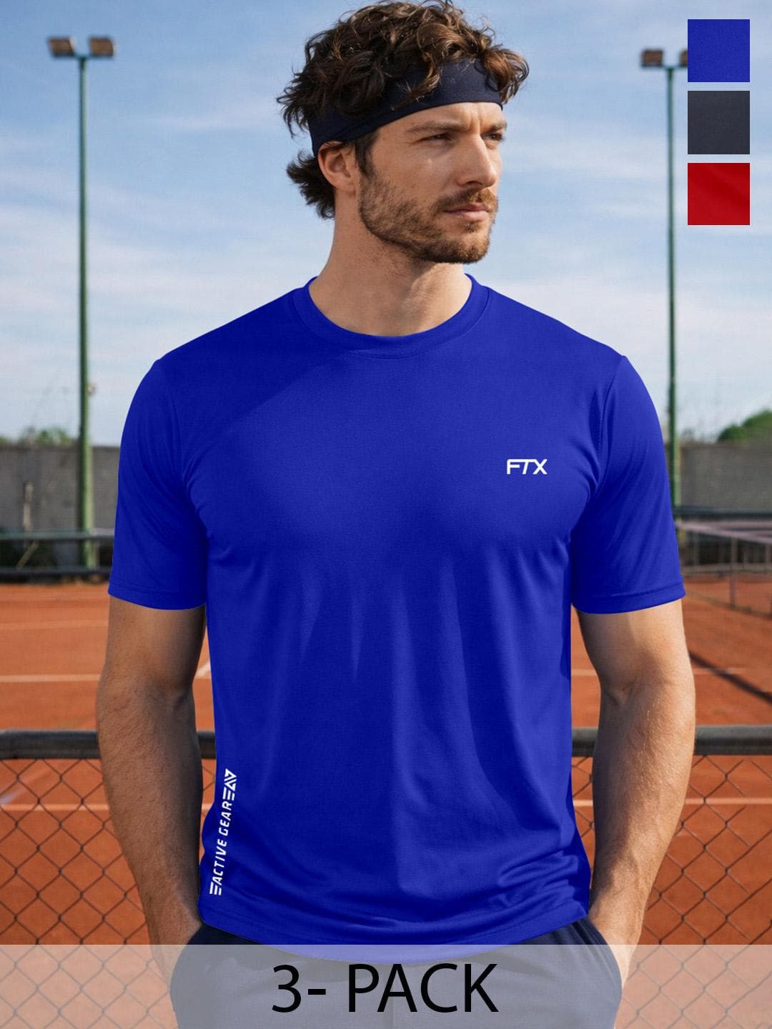 FTX Men Brand Logo 3 Printed Dri FIT T Shirt