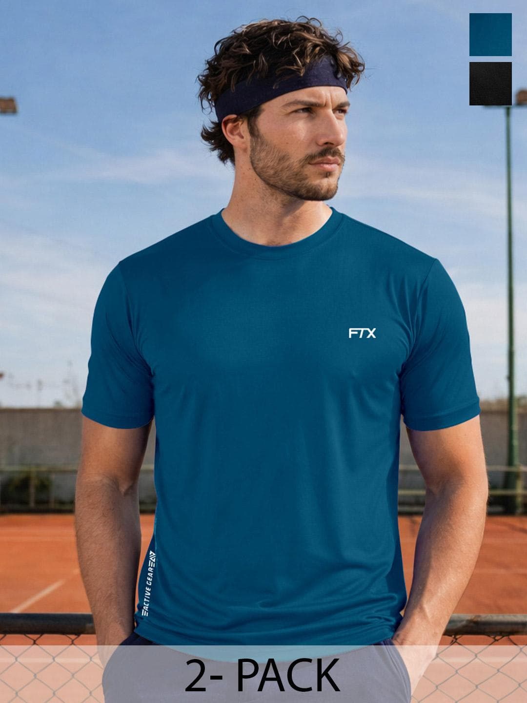FTX Men Brand Logo 2 Printed Dri FIT T Shirt