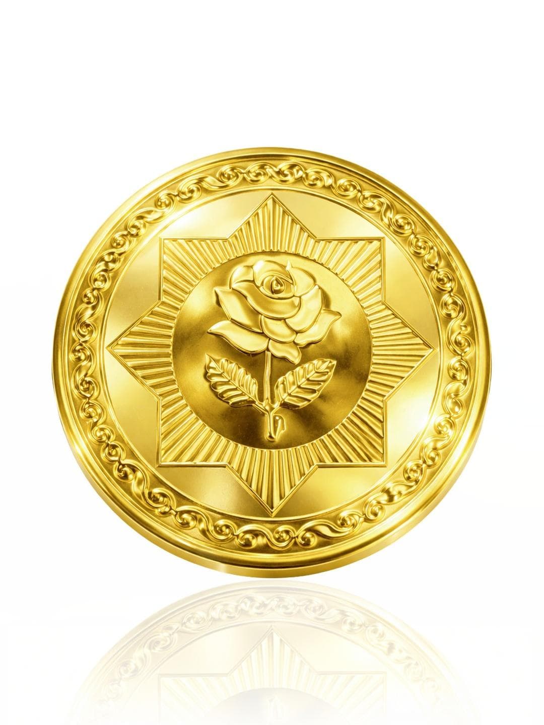 Nipura 24KT Gold Rose Design With Tamper Proof Blister Foil Coin 50 Mg