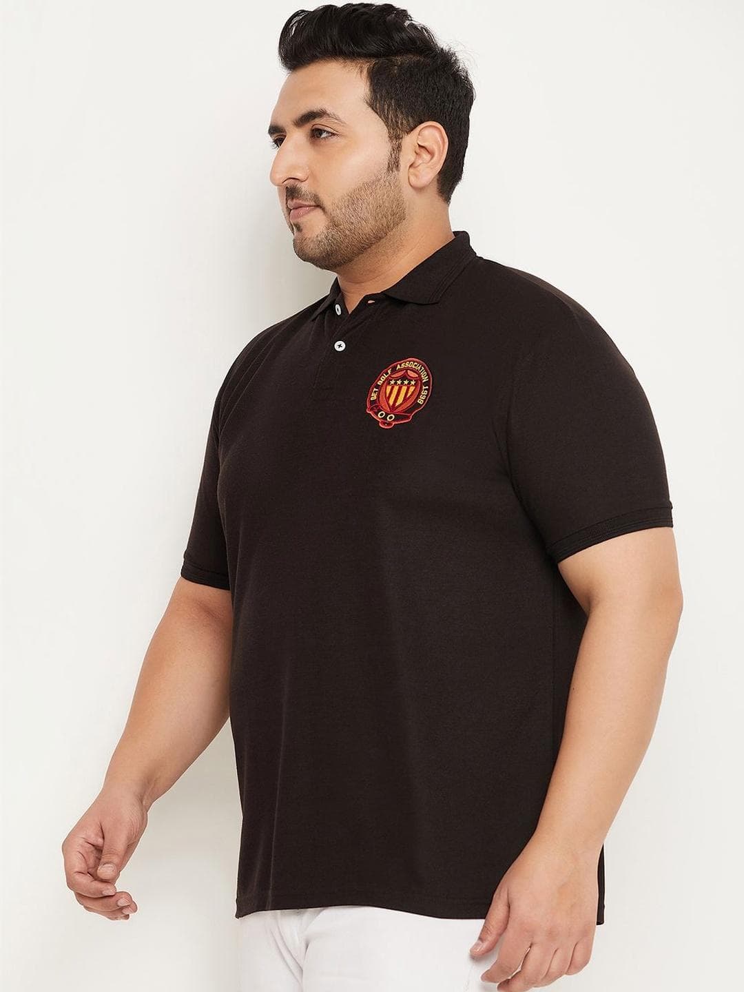 OPERATIVE Men Brand Logo Printed Polo Collar Applique T Shirt