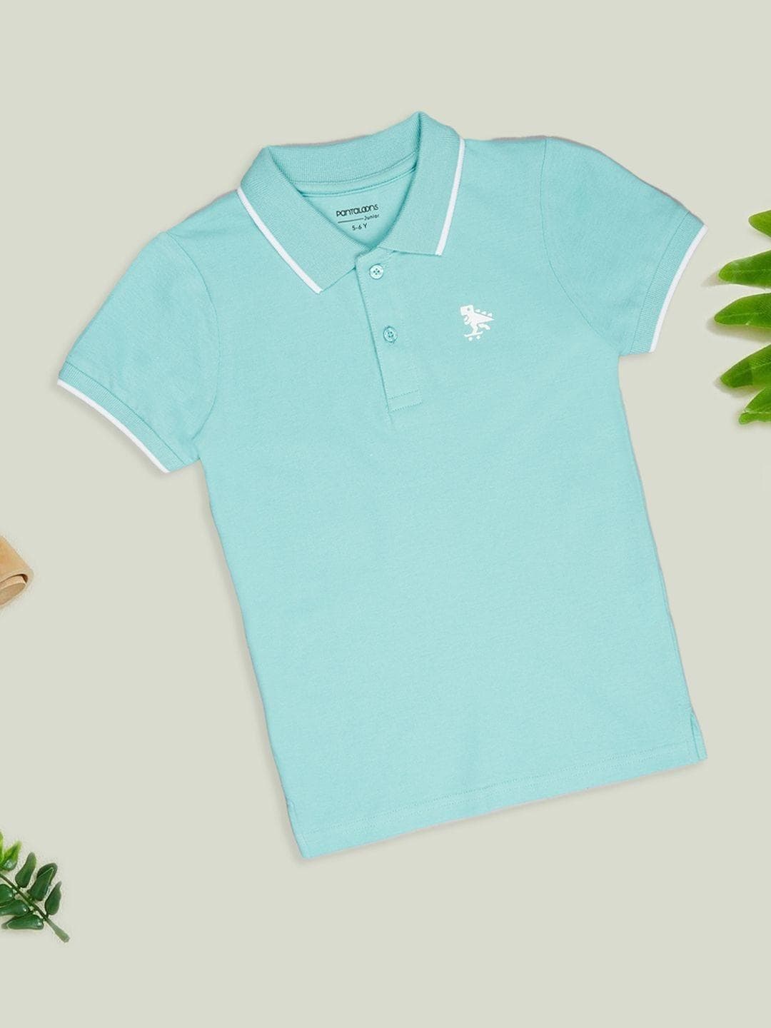 Pantaloons Junior Boys Brand Logo Polo Collar T Shirt