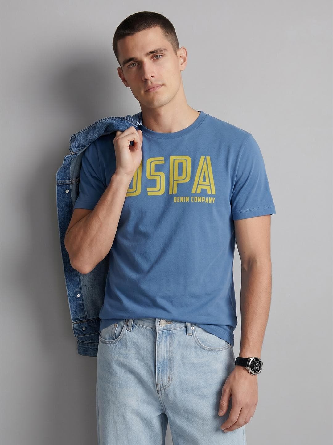 U.S. Polo Assn. Denim Co. Brand Logo Printed Pure Cotton T Shirt