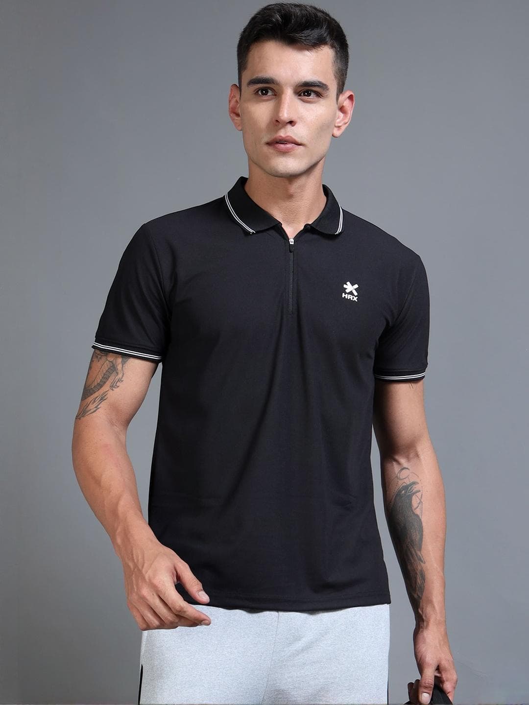 HRX By Hrithik Roshan Men Brand Logo Polo Collar T Shirt