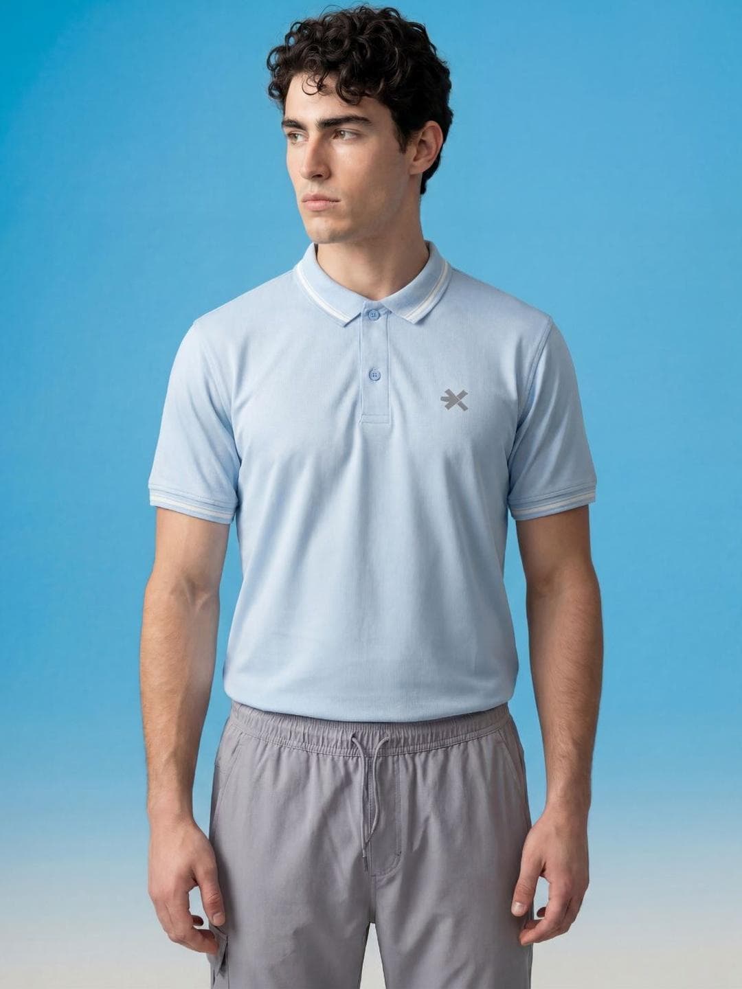 HRX By Hrithik Roshan Men Brand Logo Polo Collar Slim Fit T Shirt