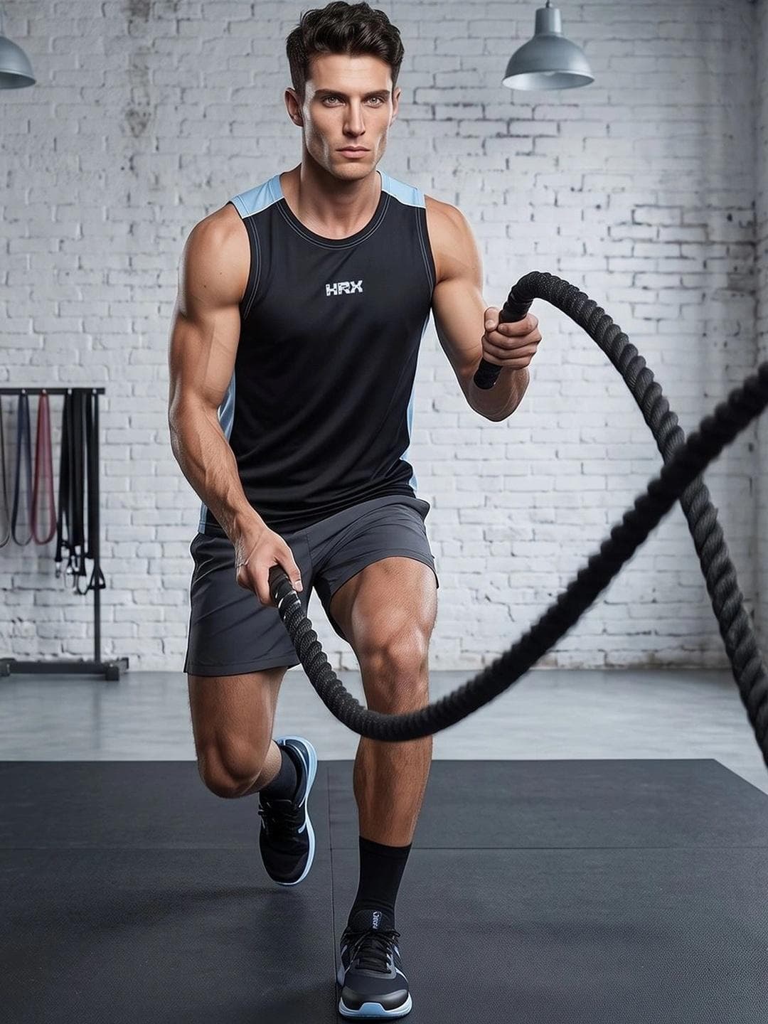 HRX By Hrithik Roshan Men Brand Logo Colourblocked Sleeveless T Shirt