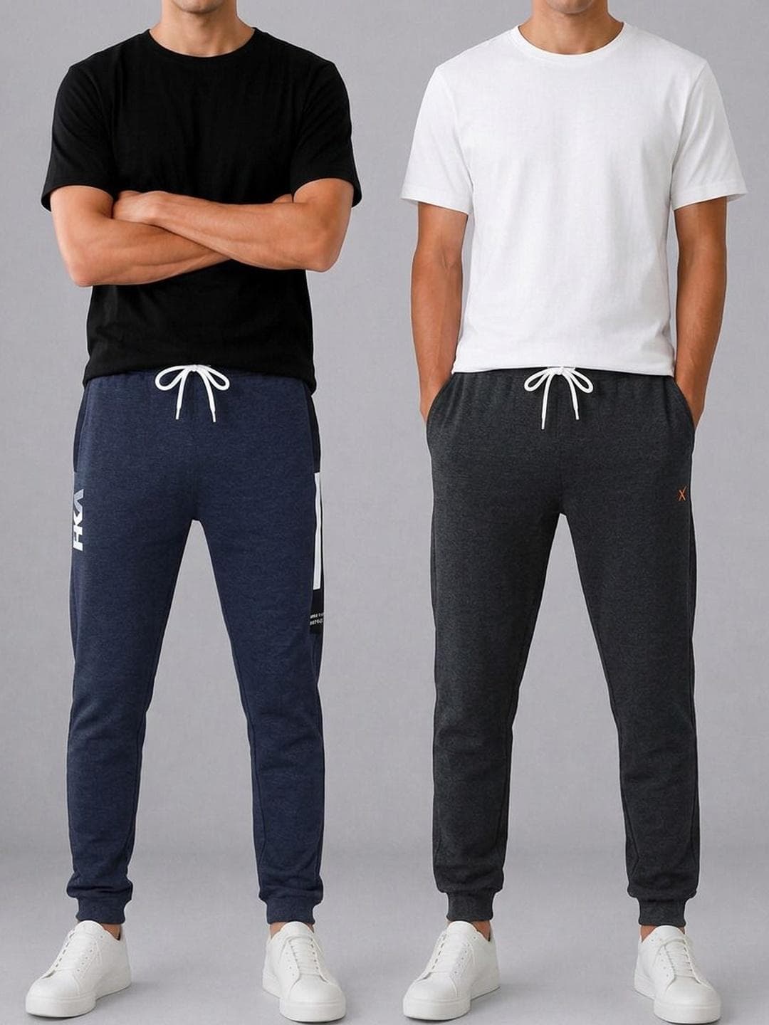 HRX By Hrithik Roshan Men Pack Of 2 Regular Fit Brand Logo Training Joggers