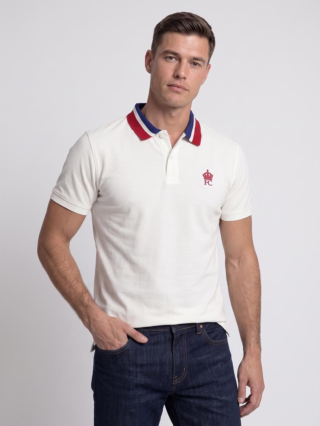 French Connection Brand Logo Polo Collar T Shirt
