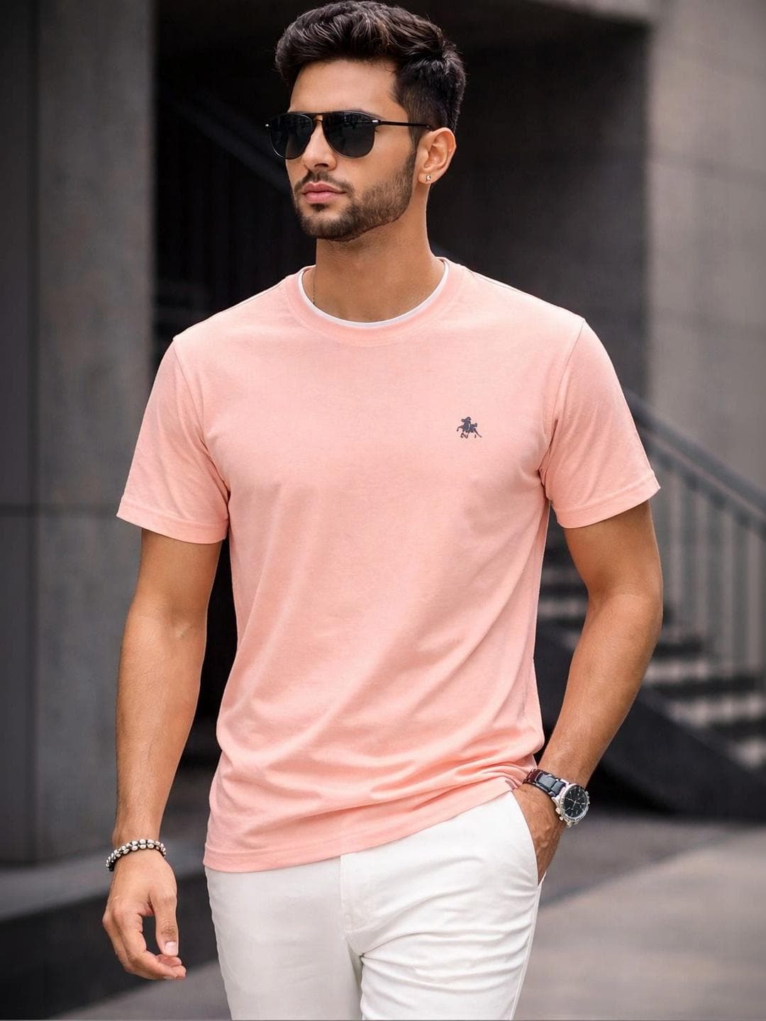 Here&Now X Parcel Yard Men Brand Logo T Shirt