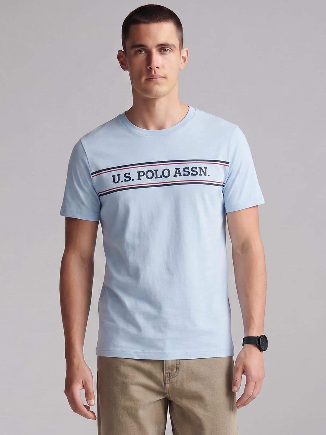 U.S. Polo Assn. Brand Logo Printed Pure Cotton T Shirt
