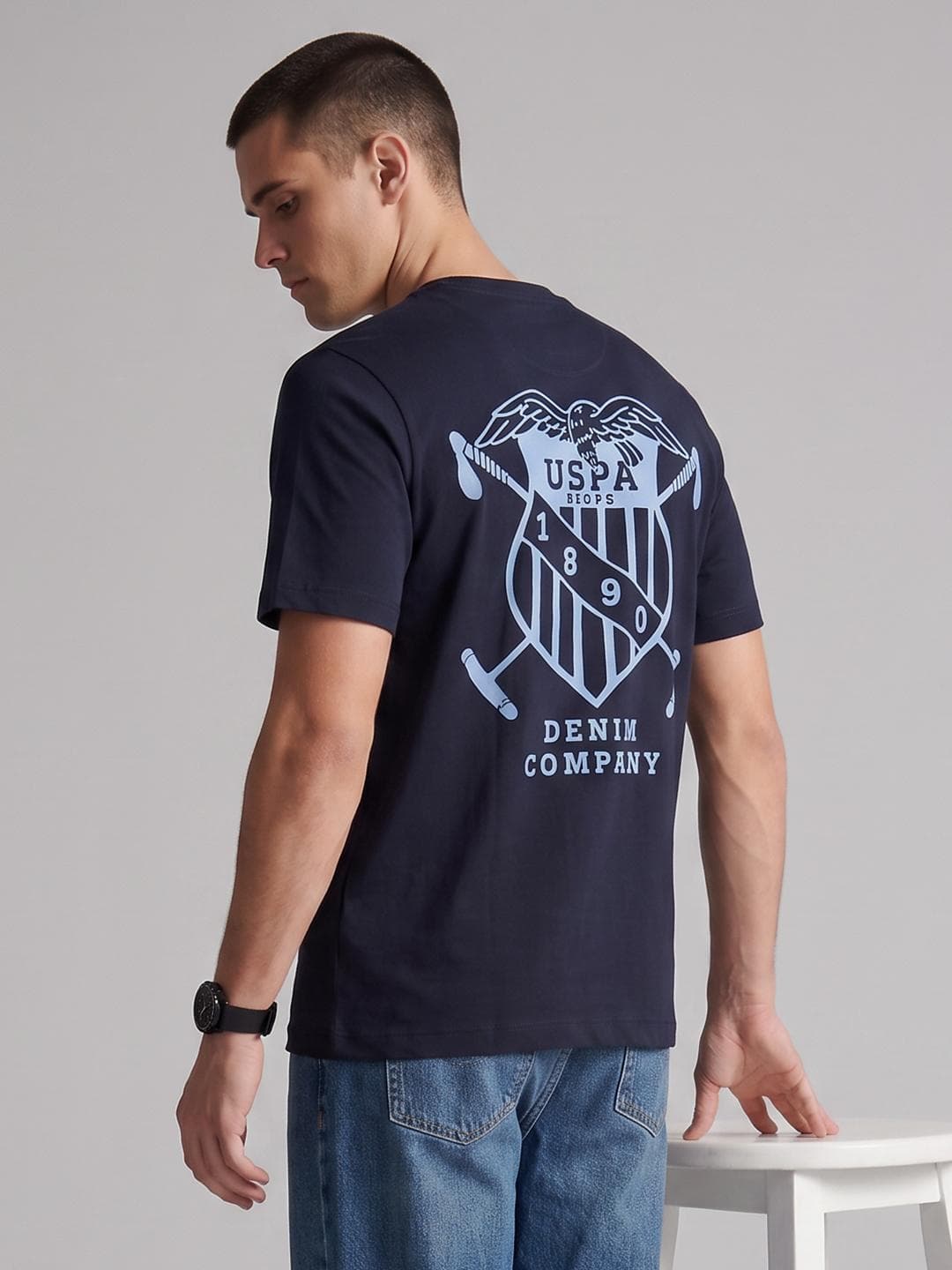 U.S. Polo Assn. Denim Co. Brand Logo Printed Pure Cotton T Shirt