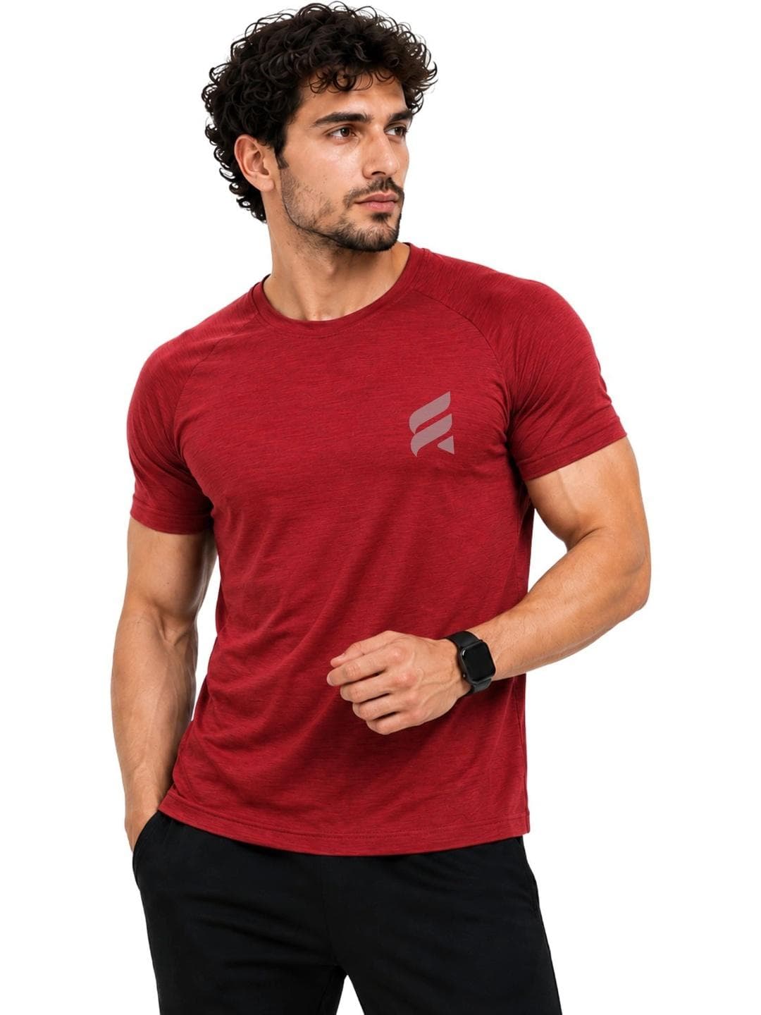 3Colors Men Brand Logo Moisture Wicking T Shirt