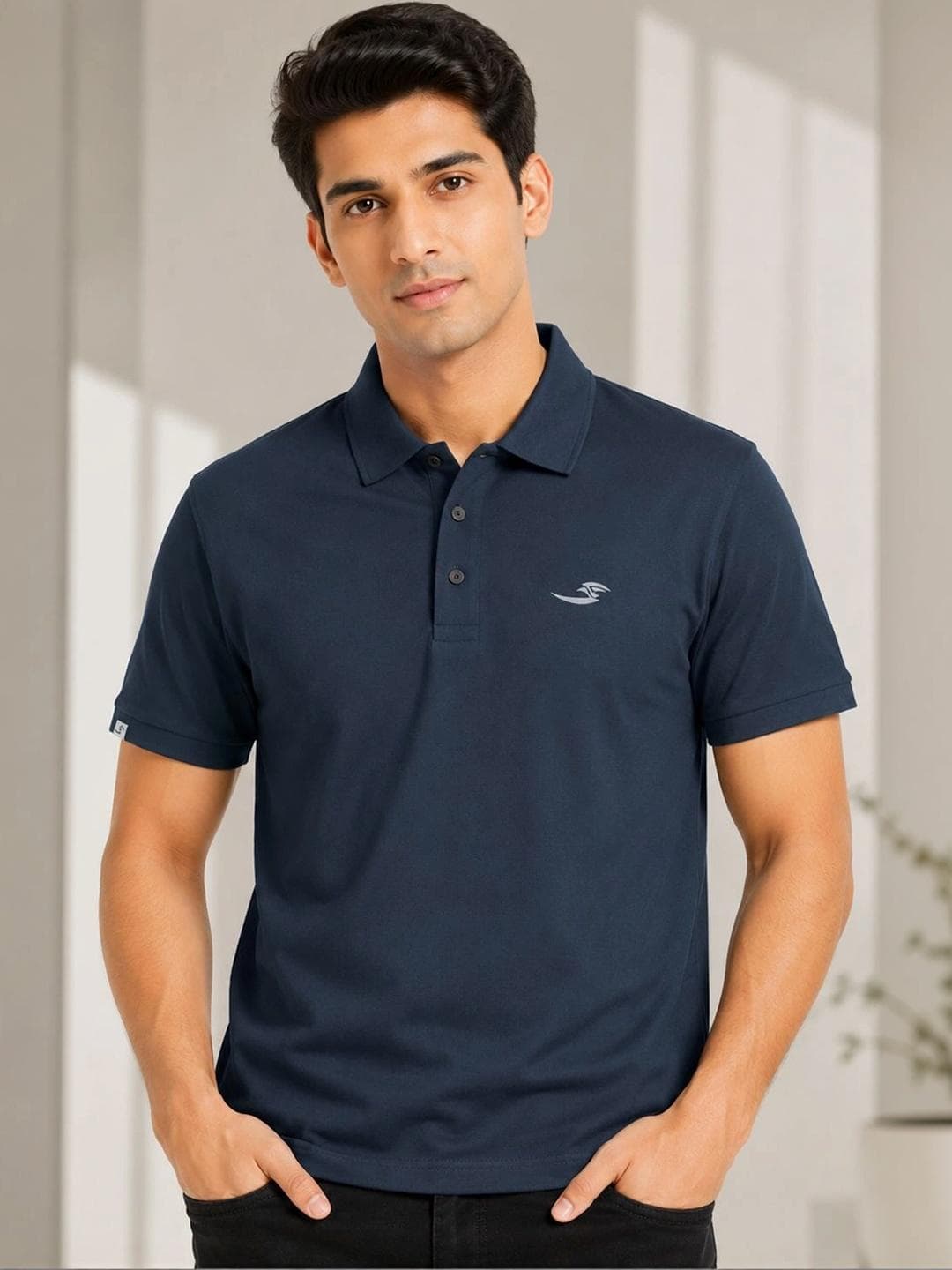 Sportzfit Men Brand Logo Polo Collar T Shirt