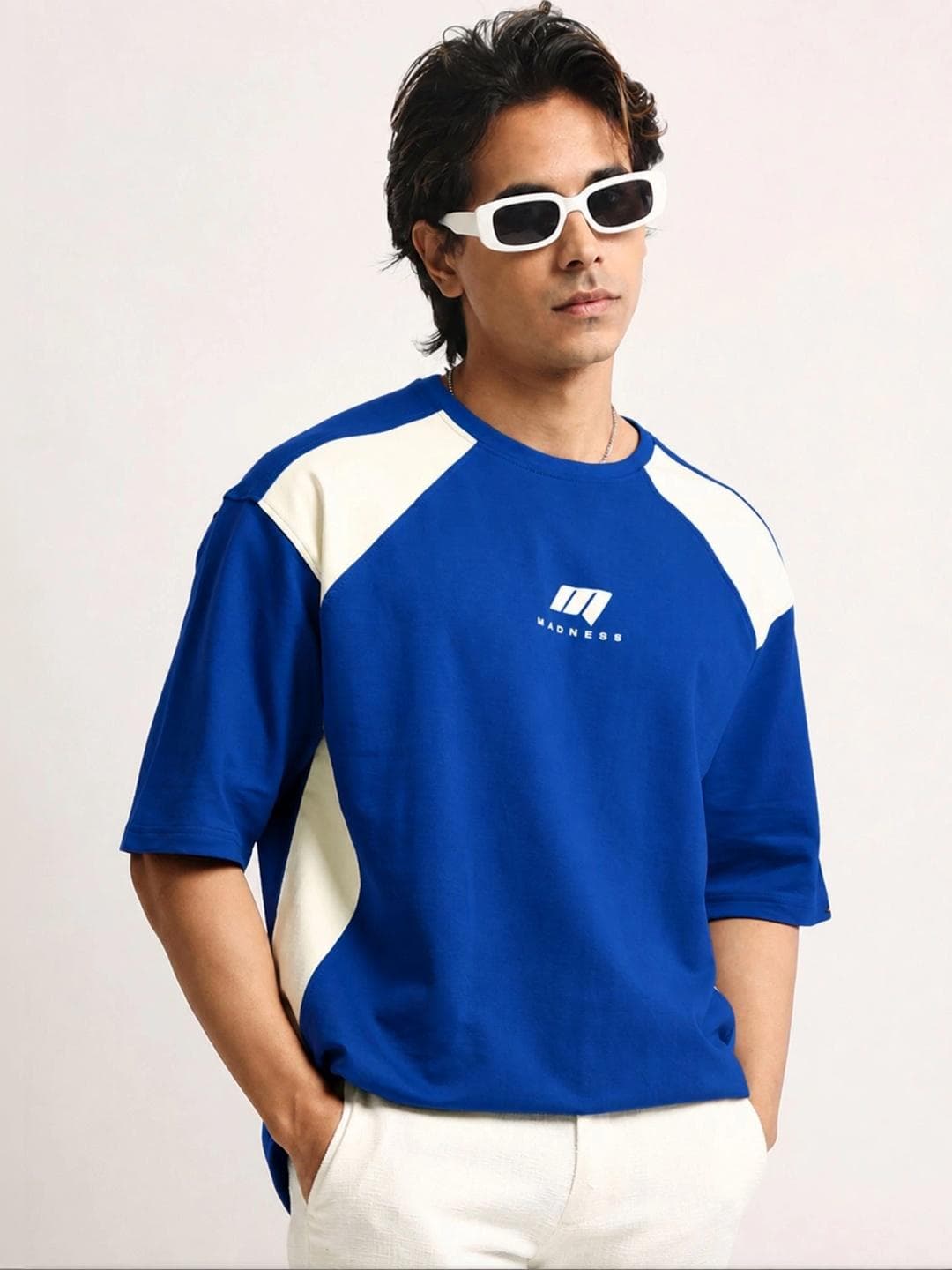 Maniac Men Brand Logo Colourblocked T Shirt