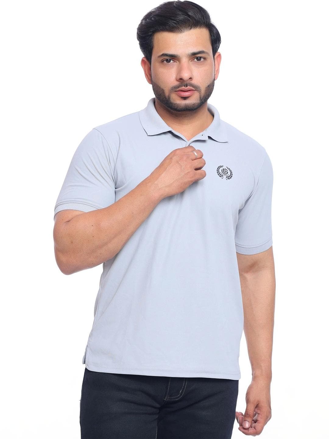 GazeTrend Men Brand Logo Polo Collar T Shirt