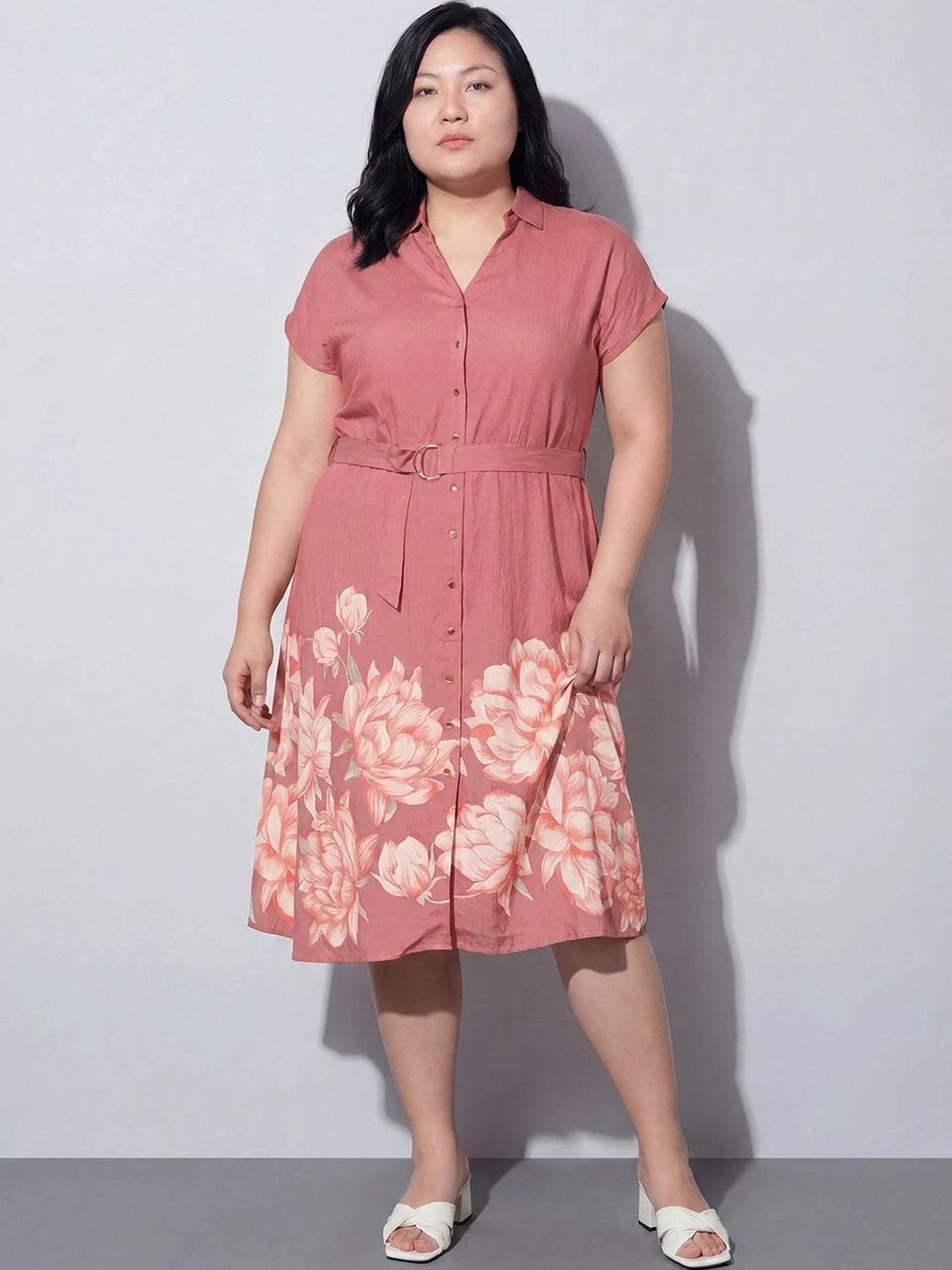 Nexus by Lifestyle Women Floral Print A-Line Plus Size Dress