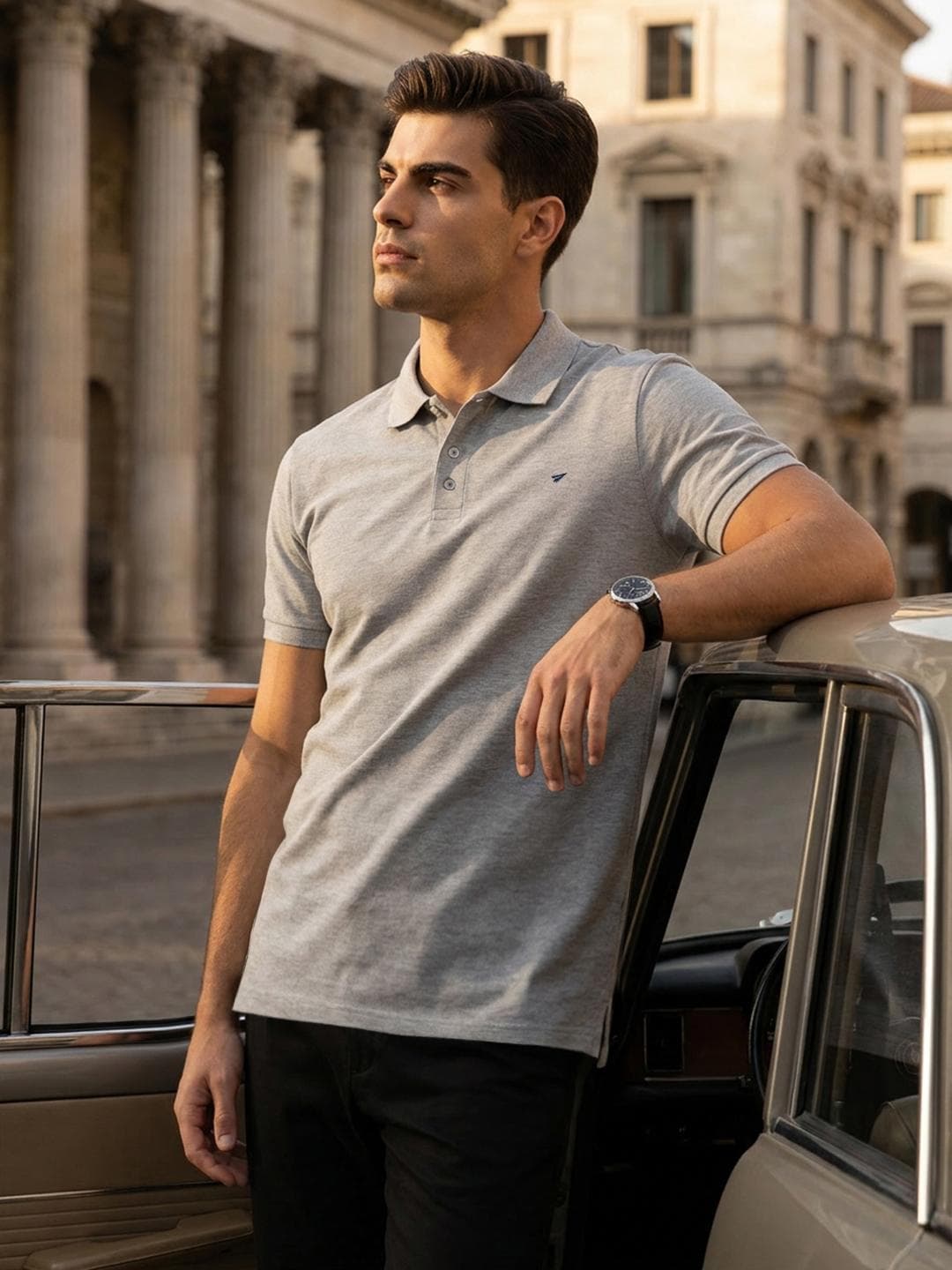 INVICTUS Brand Logo Polo Collar T Shirt