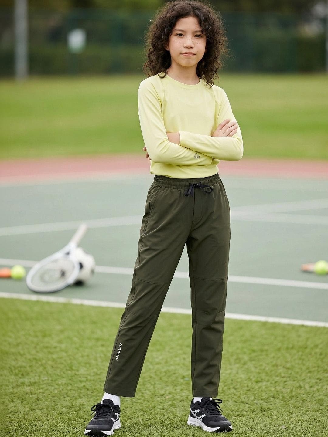 APPALUZO Boys Relaxed Fit Brand Logo Training Track Pants