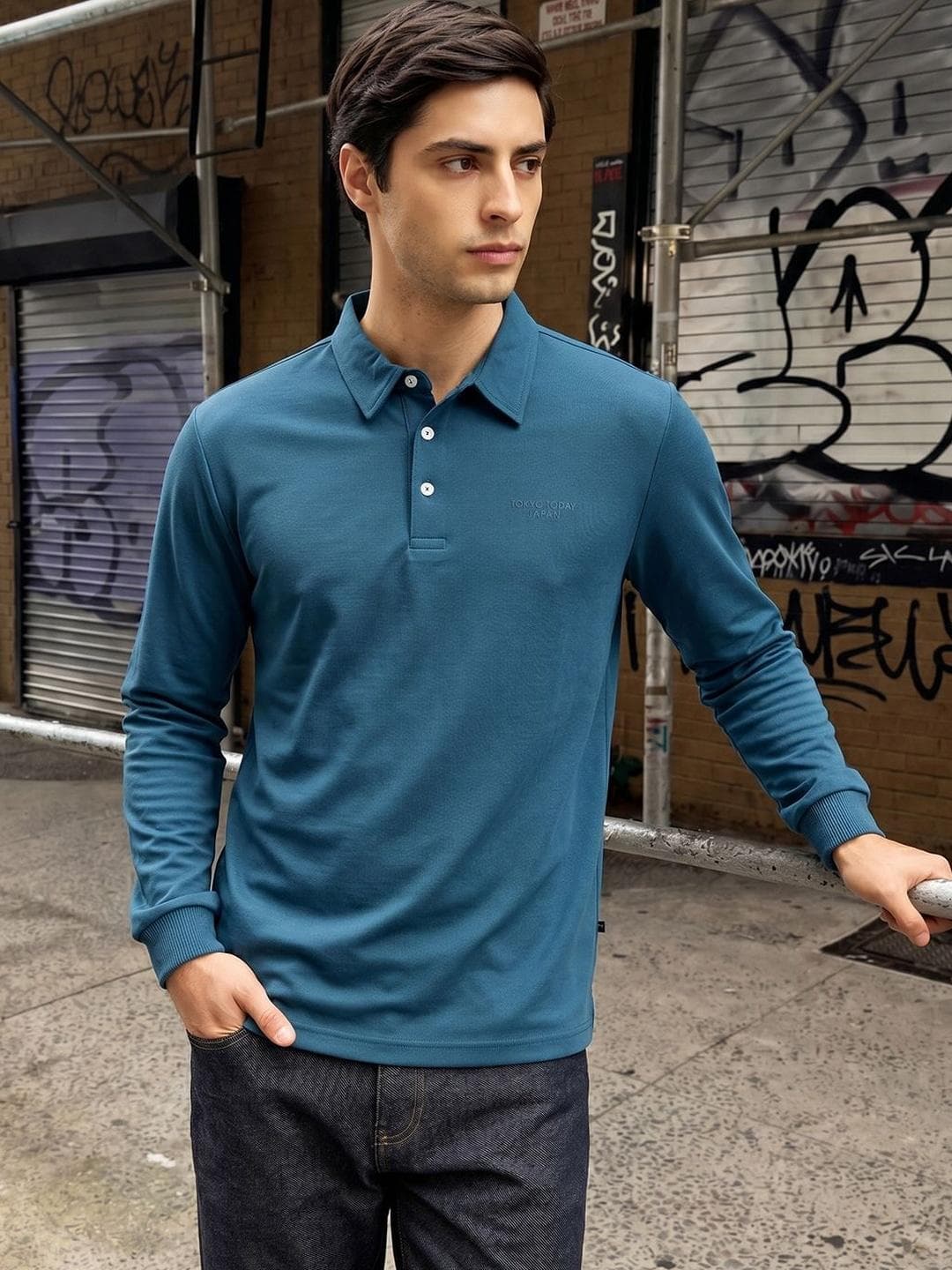 Thomas Scott Men Polo Collar Viscose Rayon Regular Fit T Shirt